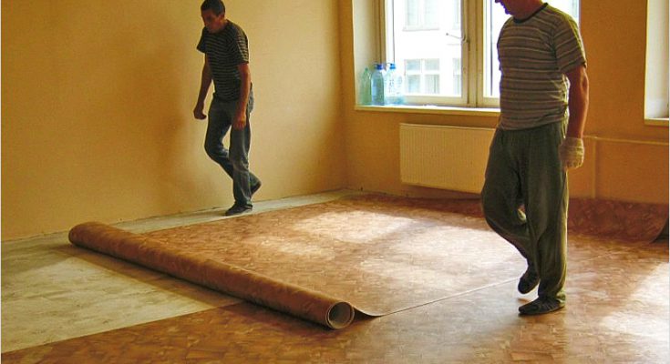 Как стелить линолеум на бетон